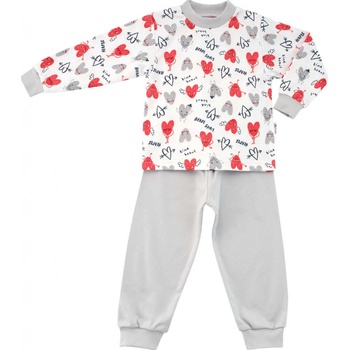 Esito dívčí pyžamo Statečné srdce šedá / bílá