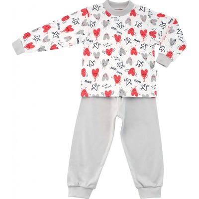 Esito dívčí pyžamo Statečné srdce šedá / bílá