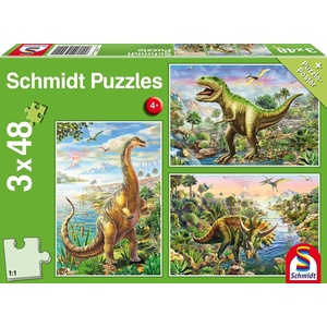 Schmidt Spiele - Puzzle 3x48 Dinosaur Adventures - 40 - 99 piese