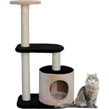 Image 1 of Драскало за коте с къщичка, две стойки и играчка (10853)