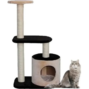  Драскало за коте с къщичка, две стойки и играчка (10853)