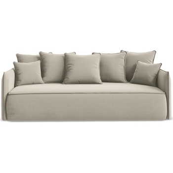 makamii Бежов кадифен разтегателен диван с място за съхранение 225 cm Hula - Makamii (HULA_3SF_3_P1_C3)