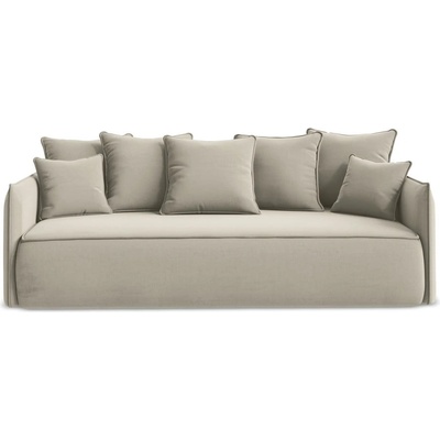 makamii Бежов кадифен разтегателен диван с място за съхранение 225 cm Hula - Makamii (HULA_3SF_3_P1_C3)