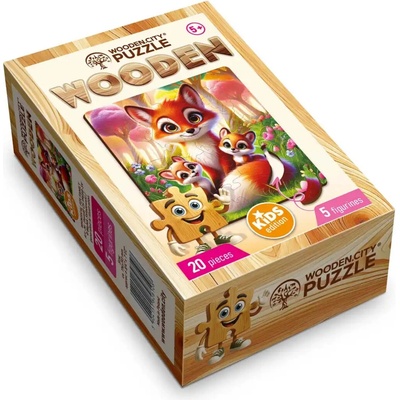 WOODEN CITY Drevené Líščia rodinka 20 dielov