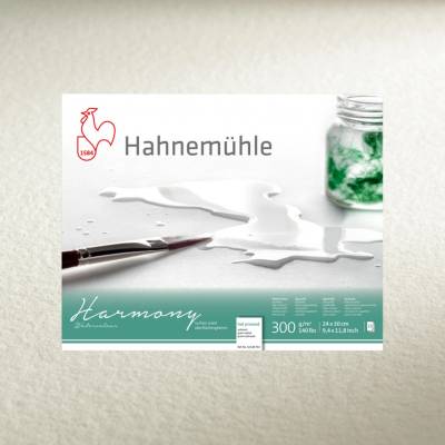 Hahnemühle Skicár 30 x 40cm na akvarel Harmony Hot Press lepená väzba 300g/m2 12 listov