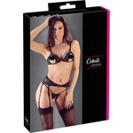 Cottelli Collection - отворен дантелен комплект бельо - черен (22303481021)