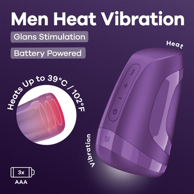 Satisfyer Men Heat Vibration Dark Berry Battery Series