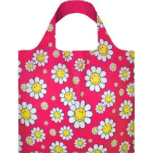 LOQI Artist Smiley Flowers чанта, малинова, рециклирана (SM.FR)