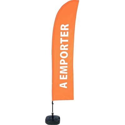 Jansen Display Beach Flag Budget Wind Complete Set Take Away Orange French, 1010 x 4305 mm