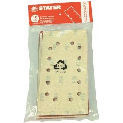 Papier brúsny k brúskam LOM 185, 93 x 186 mm - zrno 80, 10 ks, STAYER