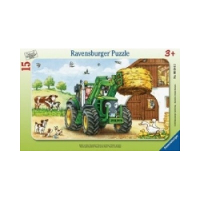 Ravensburger Verlag Ravensburger Kinderpuzzle - 06044 Traktor auf dem Bauernhof - Rahmenpuzzle für Kinder ab 3 Jahren, mit 15 Teilen
