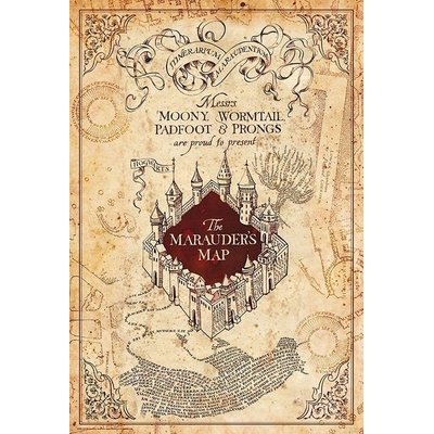 Plagát, Obraz - Harry Potter - Záškodnícka mapa, 61 × 91.5 cm
