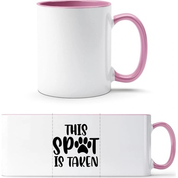 TTH Dvojfarebný Hrnček Nápis This SPOT is Take Biela Anitcká Ružová Standard Darčeky PrintEQ 250 ml