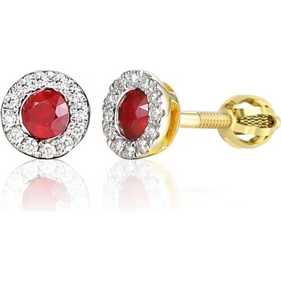 Gems, Decentní náušnice Lien, kombinované zlato s brilianty a rubíny, 585-38-3-0421.2ZB0.0.00.HSI.604.05