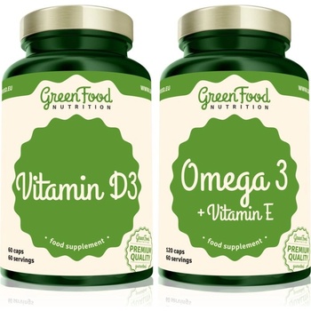 GreenFood Nutrition Omega 3 120 kapslí + Vitamin D3 60 kapslí