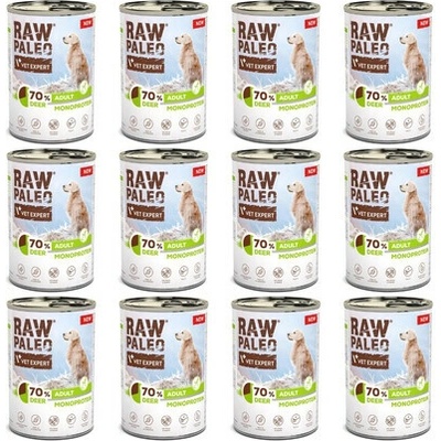 Raw Paleo Monoproteín Deer Adult 6 x 400 g