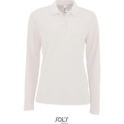 SOL'S Perfect LSL Women Dámske polo s dl. rukávom biela
