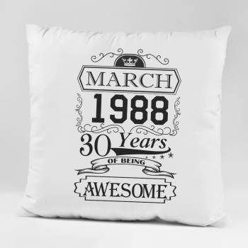 Image 1 of Art gift Възглавничка - Years of being awesome - с ваша дата