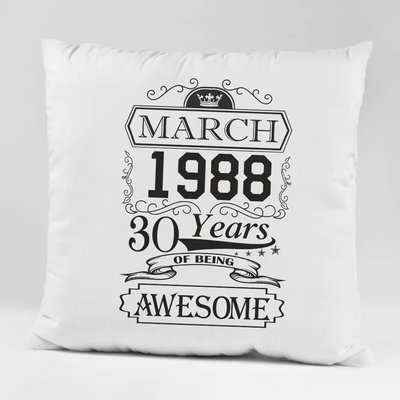 Art gift Възглавничка - Years of being awesome - с ваша дата