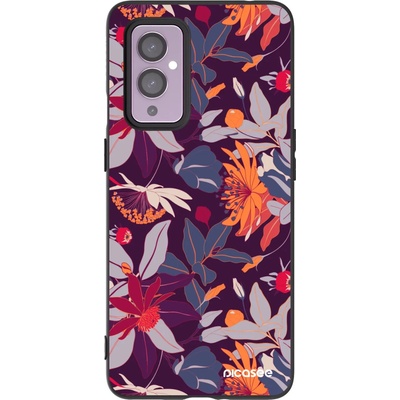 Pouzdro Picasee silikonové OnePlus 9 Purple Leaf černé