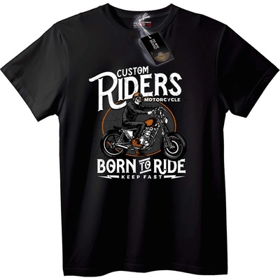 NOONEBRAND Тениска Custom Riders Родени за Яздене - 7XL, Black