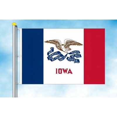 LIBEA, s.r.o. Iowa vlajka Rozměr: 30×45 cm, Uchycení: Karabiny na stožár