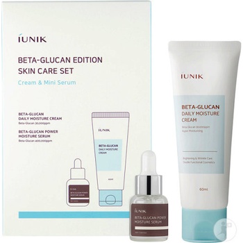 iUNIK Beta Glucan Edition Skincare hydratačný pleťový krém 60 ml + hydratačné zmierňujúce pleťové sérum 15 ml darčeková sada