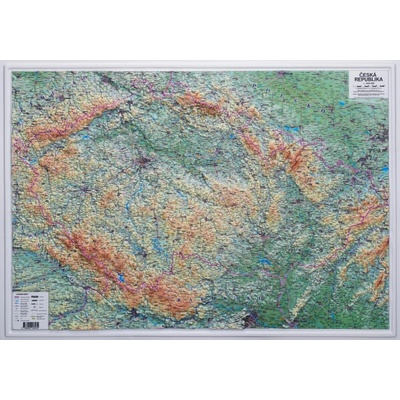 ČR - nástěnná plastická mapa Varianta: bez rámu, Provedení: plastická mapa – Zboží Dáma