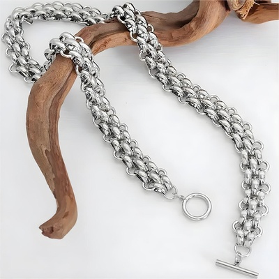 HARAHU Дамски колие es-38446 - Сребърно / 42см / 13мм kp38446 (es-38446)