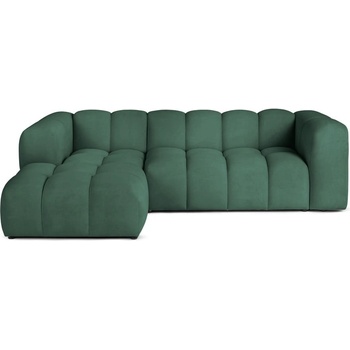 Bonami Зелен кадифен ъглов диван (ляв ъгъл) Cube - Bonami Selection (CUBELEFTCORNERGREEN)