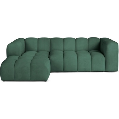 Bonami Зелен кадифен ъглов диван (ляв ъгъл) Cube - Bonami Selection (CUBELEFTCORNERGREEN)