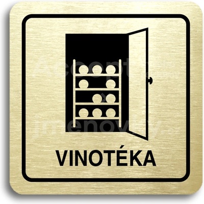 ACCEPT Piktogram vinotéka - zlatá tabulka - černý tisk