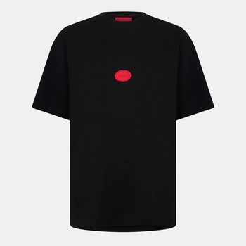 Hugo Тениска Hugo Men's Divis Red Cotton T-Shirt - Black 001