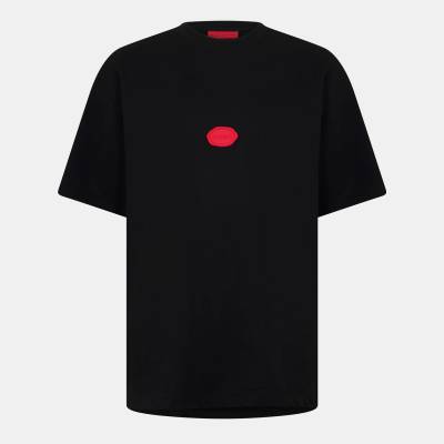 Hugo Тениска Hugo Men's Divis Red Cotton T-Shirt - Black 001