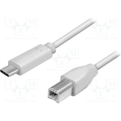 Logilink CU0160 USB 2.0, USB B vidlice, USB C vidlice, 1m, šedý