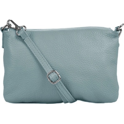 MaxFly Menší kožená crossbody kabelka 5474 celeste světle modrá