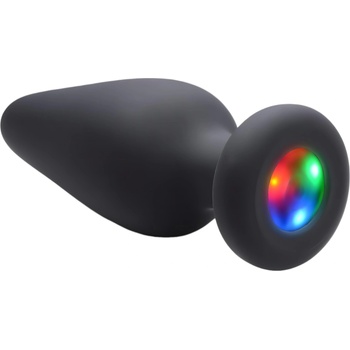 XR Brands Booty Sparks - силиконов светещ анален плъг (черен)