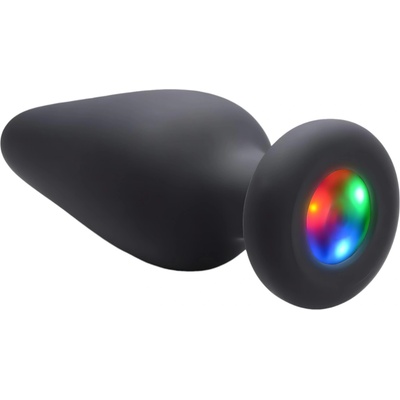 XR Brands Booty Sparks - силиконов светещ анален плъг (черен)