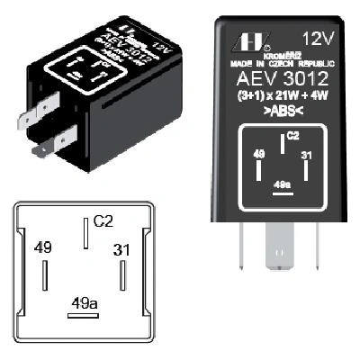 Přerušovač blinkrů 12V AEV 3012 – Sleviste.cz