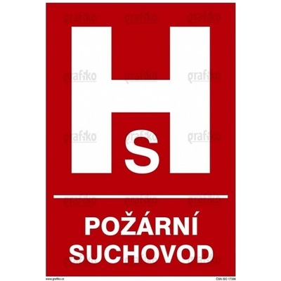Grafiko | Požární suchovod - Text obrázku Požární suchovod, Materiál Samolepící PVC folie, Rozměr 210x148mm