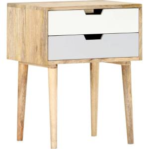 vidaXL Нощно шкафче, 47x35x59 см, мангово дърво масив (286481)