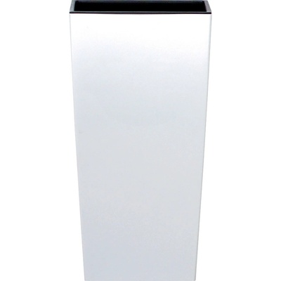 PROSPERPLAST Kvetináč s vkladem URBI SQUARE MATT biely 14cm