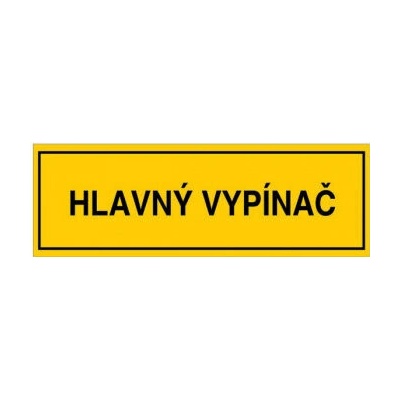 Samolepka č.2 " HLAVNÝ VYPÍNAČ " 105x35mm