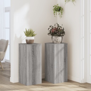 vidaXL Стойки за растения 2 бр сив сонома 30x30x70 см инженерно дърво (852929)