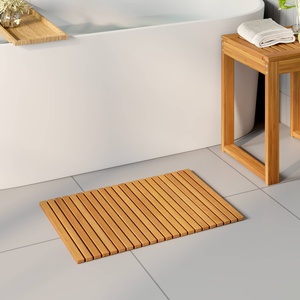 vidaXL Постелка за баня Натурално 60 x 40 cm Солидно акациево дърво (42025251)