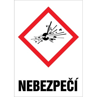 Značka GHS01 Nebezpečí, samolepicí fólie, 148 × 210 mm BZ FD609