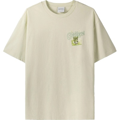 Bershka Тениска зелено, размер XS