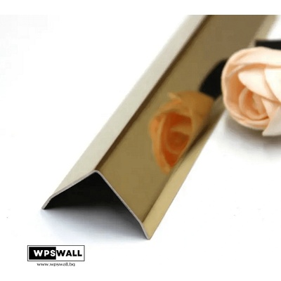 8К Огледална Г-Образна Декоративна Стоманена Лайстна | Цвят: Злато | 15*15мм, 25*25мм 2500мм