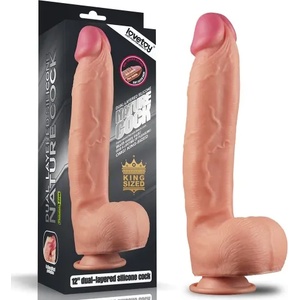 Lovetoy Голямо двуслойно реалистично дилдо от силикон Nature Cock 12