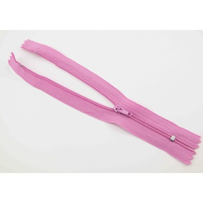 Nedeliteľný jemný plastový špirálový zips (veľkosť číslo 3) rôzne farby - dĺžka 12 cm - 60 cm 16 cm Svetlá fialovo ružová